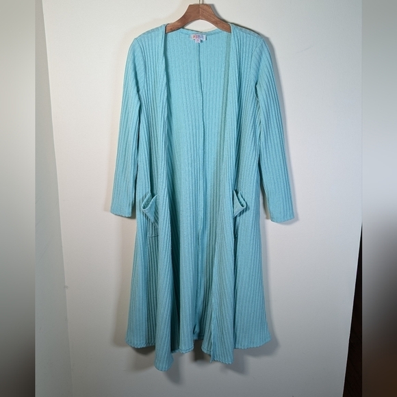 🌊Cool Breeze Vibes: LuLaRoe Sarah Cardigan in Aqua Dreams - M🌊 - Picture 1 of 4